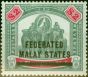 Collectible Postage Stamp from Fed of Malay States 1900 $2 Green & Carmine SG12 Fine & Fresh Mtd Mint