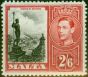 Collectible Postage Stamp Malta 1938 2s6d Black & Scarlet SG229a 'Damaged Value Tablet' V.F MNH