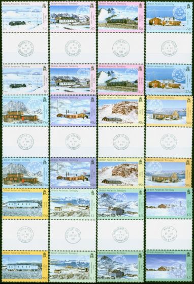 Rare Postage Stamp B.A.T 2003 Research Bases Set of 12 SG377-388 V.F MNH Gutter Pairs