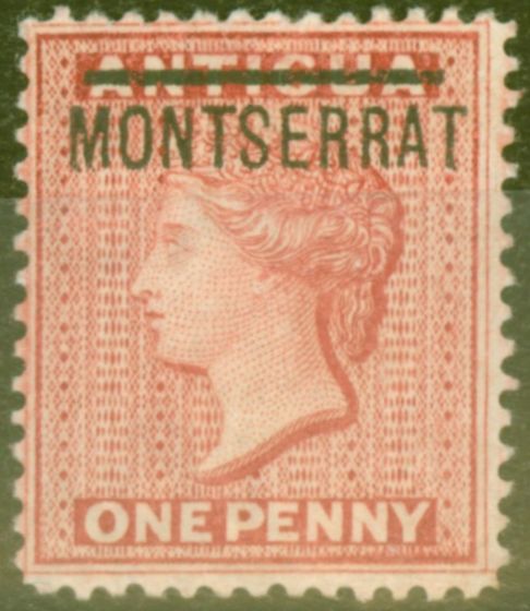 Collectible Postage Stamp from Montserrat 1884 1d Red SG8a Inverted S Fine & Fresh Mtd Mint
