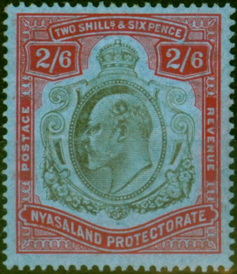 Valuable Postage Stamp Nyasaland 1908 2s6d Brownish Black & Carmine-Red Blue SG78 Fine MM