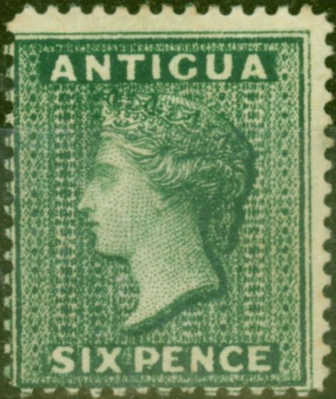 Valuable Postage Stamp from Antigua 1884 6d Deep Green SG29 Fine & Fresh Mtd Mint