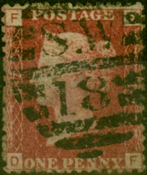 Old Postage Stamp GB 1864 1d Red SG43 Pl 87 Fine Used