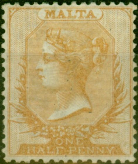 Valuable Postage Stamp Malta 1863 1/2d Buff SG4 Fine MM