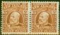 Old Postage Stamp from New Zealand 1909 3d Chestnut SG389 P.14 x 14.5 Fine Mtd Mint Pair