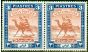 Valuable Postage Stamp from Sudan 1941 3p Red-Brown & Blue SG44ba Ordin Paper Fine MNH Pair