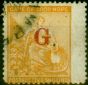 Collectible Postage Stamp from Griqualand West 1877 5s Yellow-Orange SG10b Type 2 Fine Used