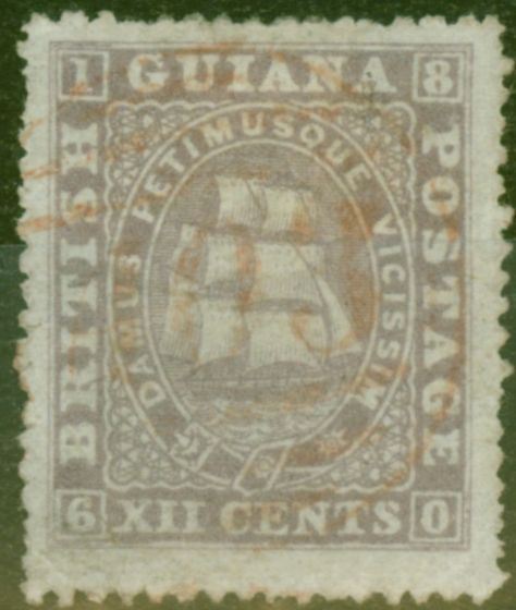 Valuable Postage Stamp from British Guiana 1875 12c Lilac SG113 P.15 Fine Used Ex-Fred Small