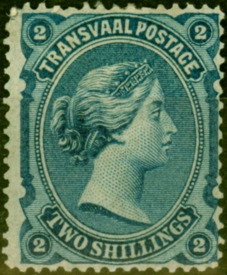 Old Postage Stamp from Transvaal 1878 2s Blue SG139 Fine Mtd Mint
