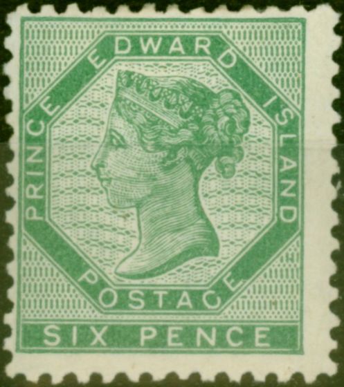 Collectible Postage Stamp Prince Edward Island 1868 6d Blue-Green SG18 Fine & Fresh MM