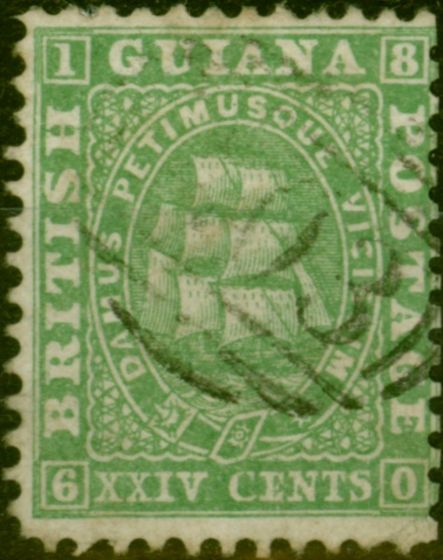 Collectible Postage Stamp British Guiana 1860 24c Green SG39 Fine Used