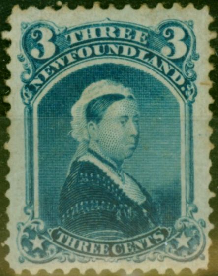 Valuable Postage Stamp Newfoundland 1873 3c Blue SG37 Fine MM