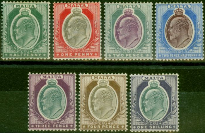 Valuable Postage Stamp Malta 1903-04 Set of 7 SG38-44 Fine MM (2)
