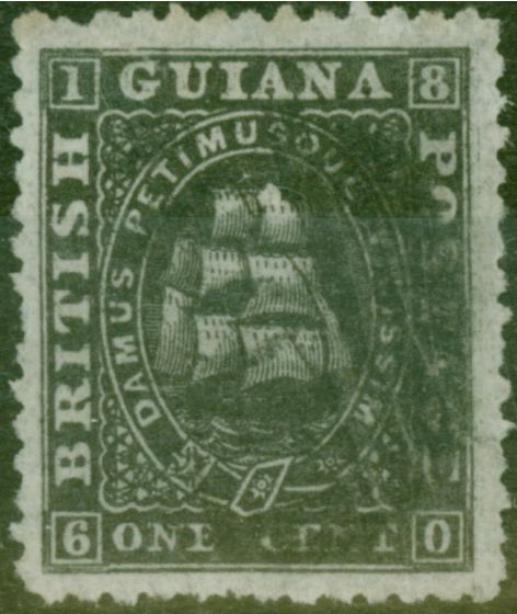 Collectible Postage Stamp from British Guiana 1863 1c Black SG42 P.12 Thin Paper Fine Used