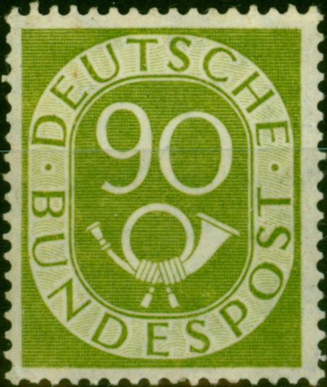 Collectible Postage Stamp Germany 1951 90pf Green Posthorn SG1060 Fine MNH