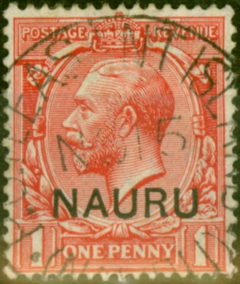 Valuable Postage Stamp Nauru 1916 1d Bright Scarlet SG2 Fine Used