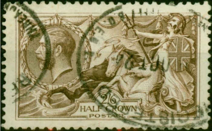 Collectible Postage Stamp GB 1918 2s6d Chocolate Brown SG414 Fine Used (3)
