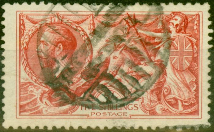 Valuable Postage Stamp from GB 1919 5s Rose-Red SG416 Good Used