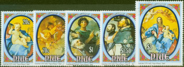 Old Postage Stamp from Niue 1993 Christmas set of 5 SG774-778 V.F.U