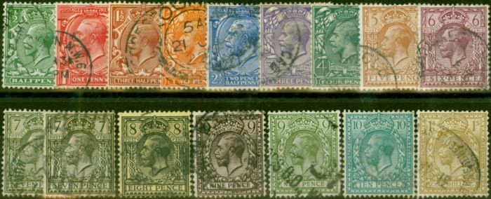 GB 1912-17 Set of 16 SG351-395 Fine Used . King George V (1910-1936) Used Stamps
