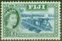 Old Postage Stamp from Fiji 1952 1s6d Blue & Myrtle-Green SG290 V.F MNH