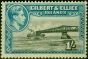 Valuable Postage Stamp from Gilbert & Ellice Islands 1939 1s Brownish Black & Turquoise-Green SG51 Good MNH