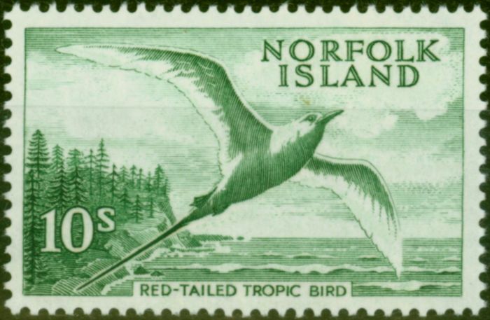 Collectible Postage Stamp Norfolk Island 1961 10s Emerald-Green SG36 V.F MNH (3)
