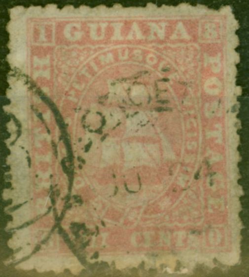 Collectible Postage Stamp from British Guiana 1863 8c Pink SG54 Ave Used Ex-Fred Small