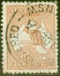 Valuable Postage Stamp from Australia 1913 5d Chestnut SG8 Good Used.