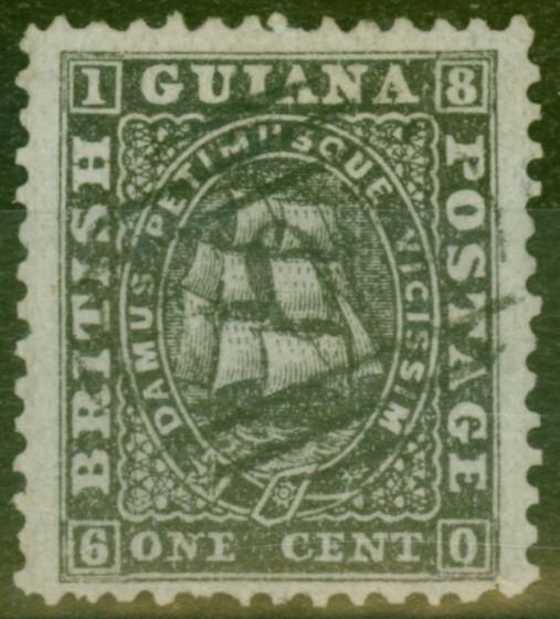 Old Postage Stamp from British Guiana 1862 1c Black SG42 V.F.U Ex-Fred Small