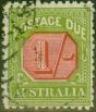 Valuable Postage Stamp from Australia 1909 1s Carmine & Yellow-Green SGD111 Fine Used