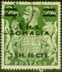 Collectible Postage Stamp from British Occu Somalia 1948 2s50c on 2s6d Yellow-Green SGS19 Fine Used (4)