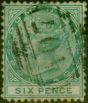 Collectible Postage Stamp Dominica 1874 6d Green SG2 Fine Used