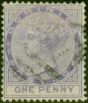 Collectible Postage Stamp Dominica 1886 1d Lilac SG14 Fine Used
