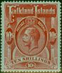 Rare Postage Stamp Falkland Islands 1914 10s Red-Green SG68 V.F & Fresh LMM