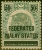Collectible Postage Stamp from Fed Malay States 1900 50c Green & Black SG8 Ave MM