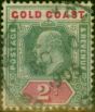 Old Postage Stamp Gold Coast 1902 2s Green & Carmine SG45 Good Used