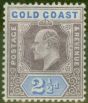 Old Postage Stamp from Gold Coast 1906 2 1/2d Dull Purple & Ultramarine SG52 Fine Lightly Mtd Mint