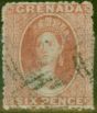 Old Postage Stamp from Grenada 1863 6d Dull Rose-Red SG8 Good Used