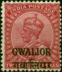 Gwalior 1928 12a Claret SG95 Fine LMM . King George V (1910-1936) Mint Stamps