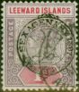 Valuable Postage Stamp Leeward Islands 1897 1d Dull Mauve & Rose SG10 Fine Used