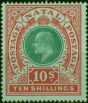 Valuable Postage Stamp Natal 1908 10s Green & Red-Green SG170 Fine & Fresh LMM