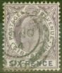 Old Postage Stamp from Gibraltar 1903 6d Dull Purple & Violet SG50 Fine Used