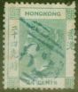 Old Postage Stamp from Hong Kong 1862 24c Green SG5 Fine Used