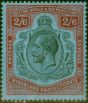 Old Postage Stamp Nyasaland 1924 2s6d Black & Carmine-Red Pale Blue SG110e Fine MM