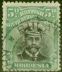 Rare Postage Stamp from Rhodesia 1913 5d Black & Brt Green SG227 Die II Fine Used