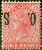 Valuable Postage Stamp South Australia 1899 1d Rosine SG081a O.S Inverted V.F MNH
