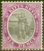 Rare Postage Stamp from St Kitts & Nevis 1905 6d Grey-Black & Dp Violet SG19 Fine Lightly Mtd Mint