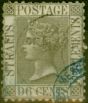 Valuable Postage Stamp Straits Settlements 1871 96c Grey SG19a P.12.5 Good Used
