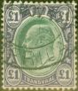Rare Postage Stamp from Transvaal 1908 £1 Green & Violet SG272 Fine Used